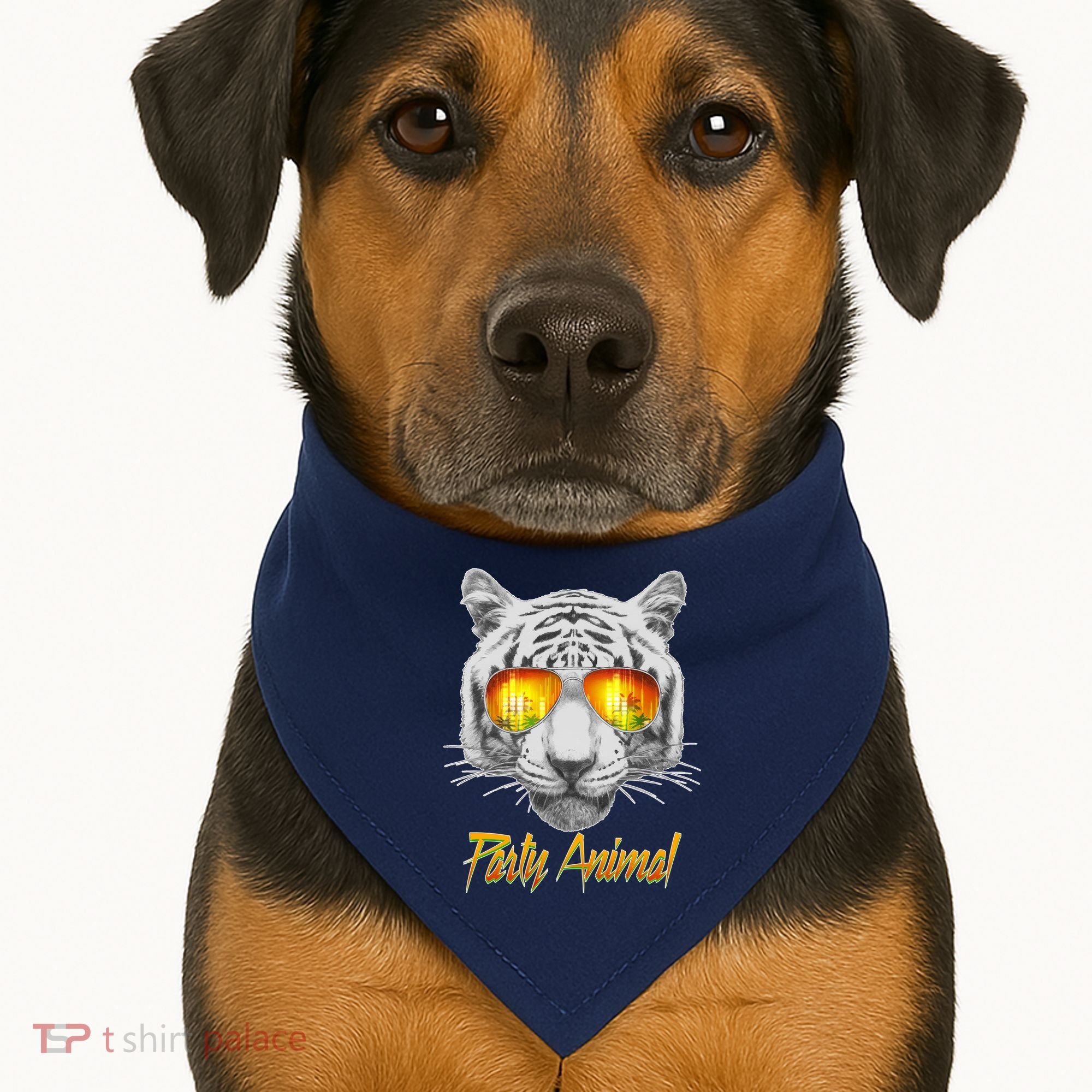 Cool Party Animal Tiger USA-Made Doggie Bandana