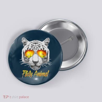 Cool Party Animal Tiger Button