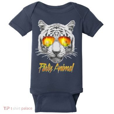 Cool Party Animal Tiger Baby Bodysuit
