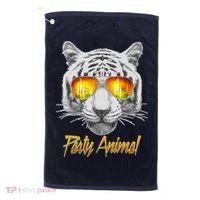 Cool Party Animal Tiger Golf Towel thumb 0