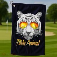 Cool Party Animal Tiger Golf Towel thumb 1