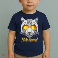 Cool Party Animal Tiger Toddler T-Shirt thumb 2