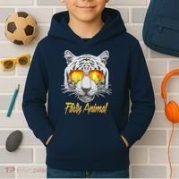 Cool Party Animal Tiger Kids Hoodie thumb 2