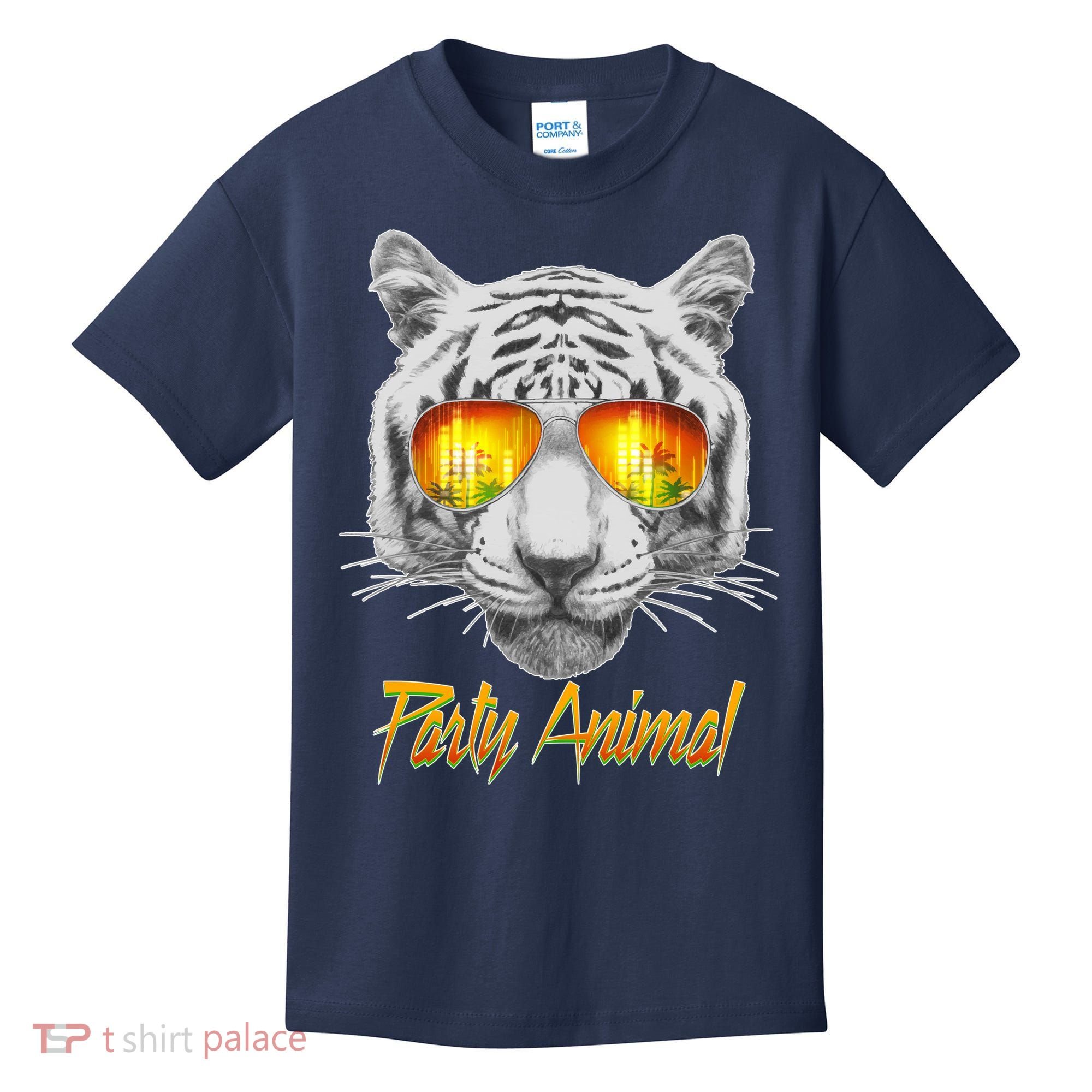 Cool Party Animal Tiger Kids T-Shirt