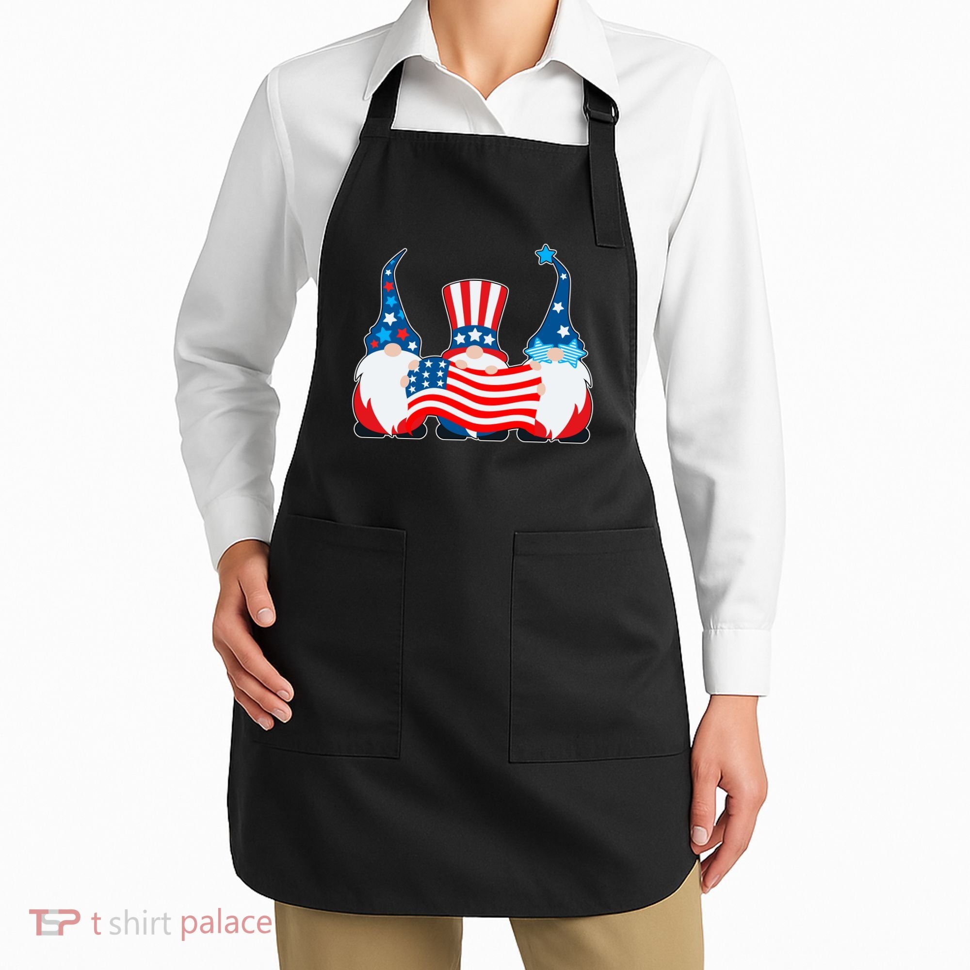 Cool Patriotic USA American Gnomes Apron