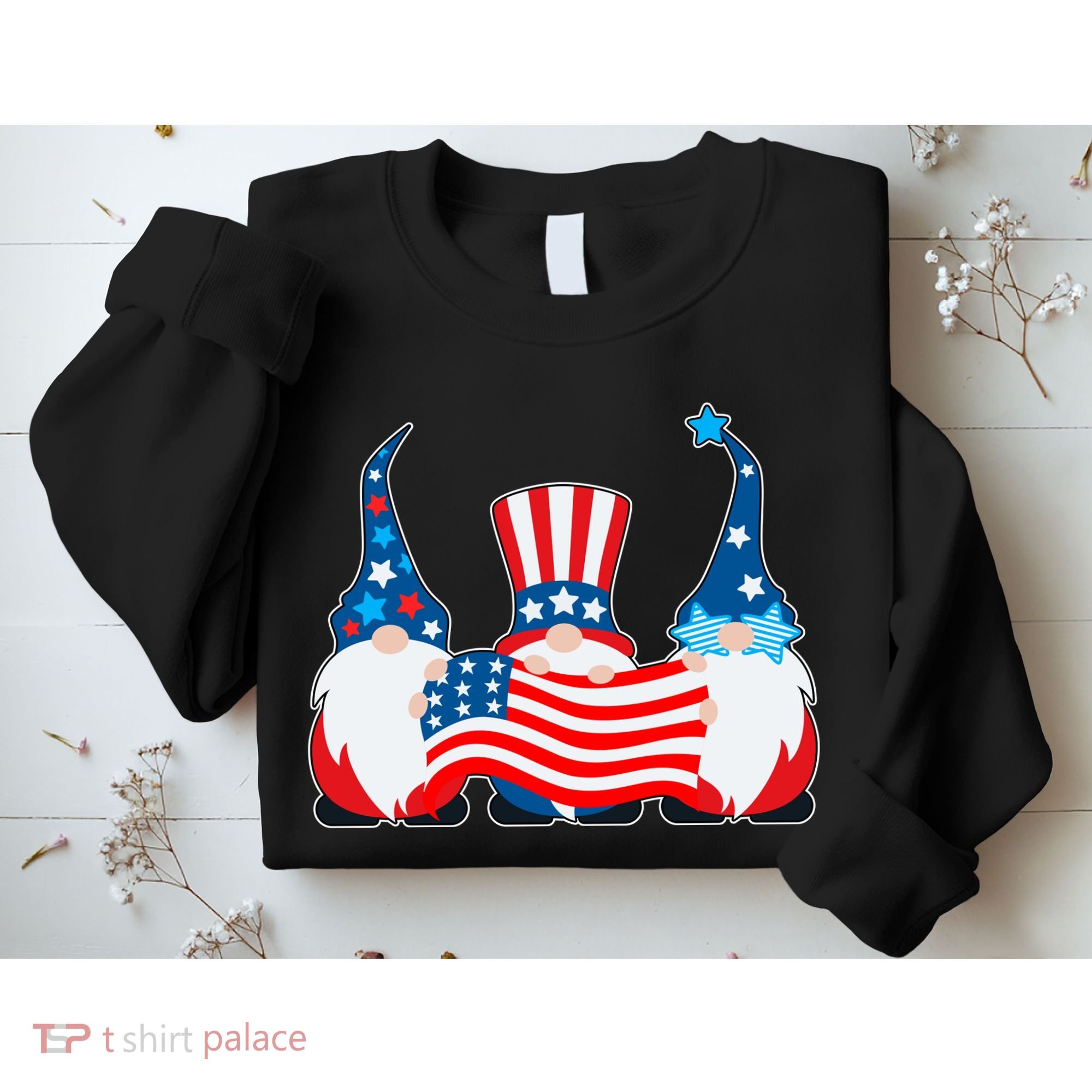 Cool Patriotic USA American Gnomes Sweatshirt