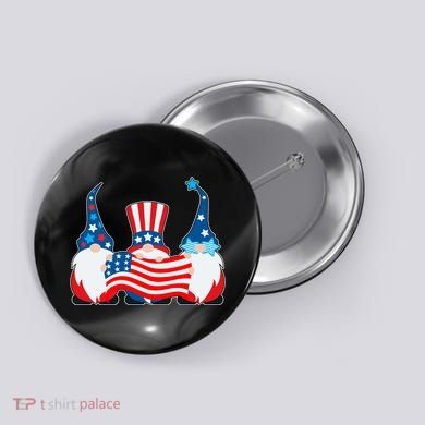 Cool Patriotic USA American Gnomes Button
