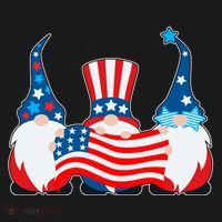 Cool Patriotic USA American Gnomes Button thumb 1