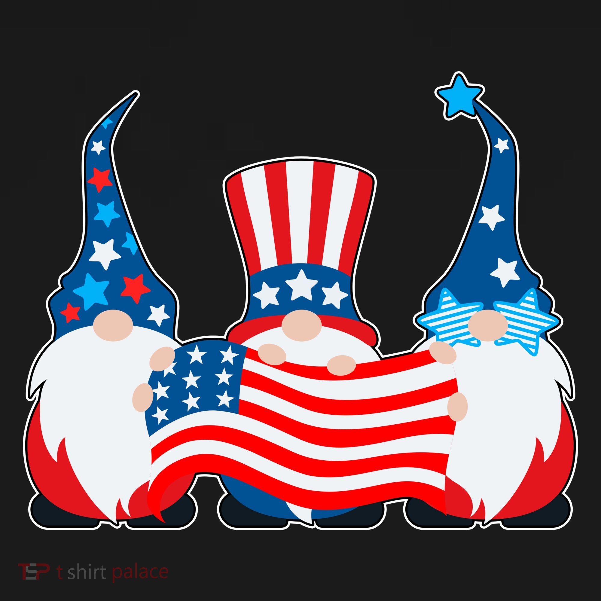 Cool Patriotic USA American Gnomes Bucket Hat