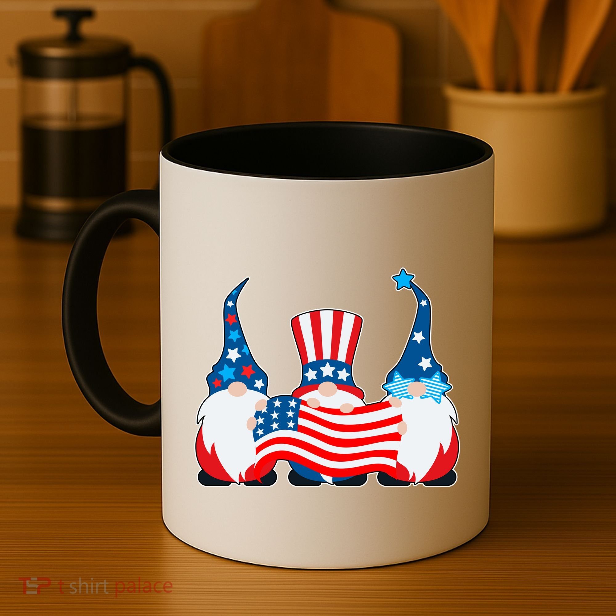 Cool Patriotic USA American Gnomes Coffee Mug