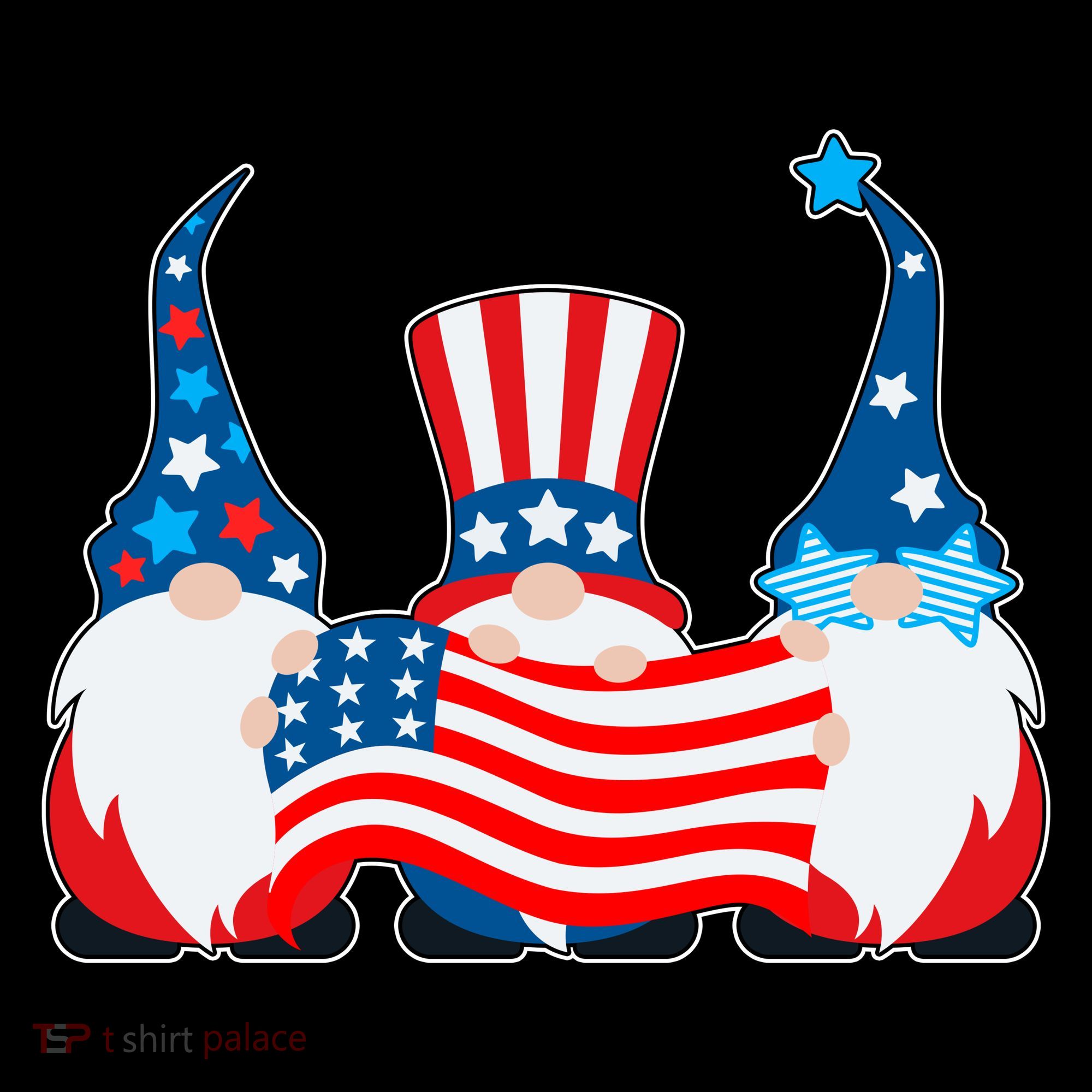 Cool Patriotic USA American Gnomes Ornament