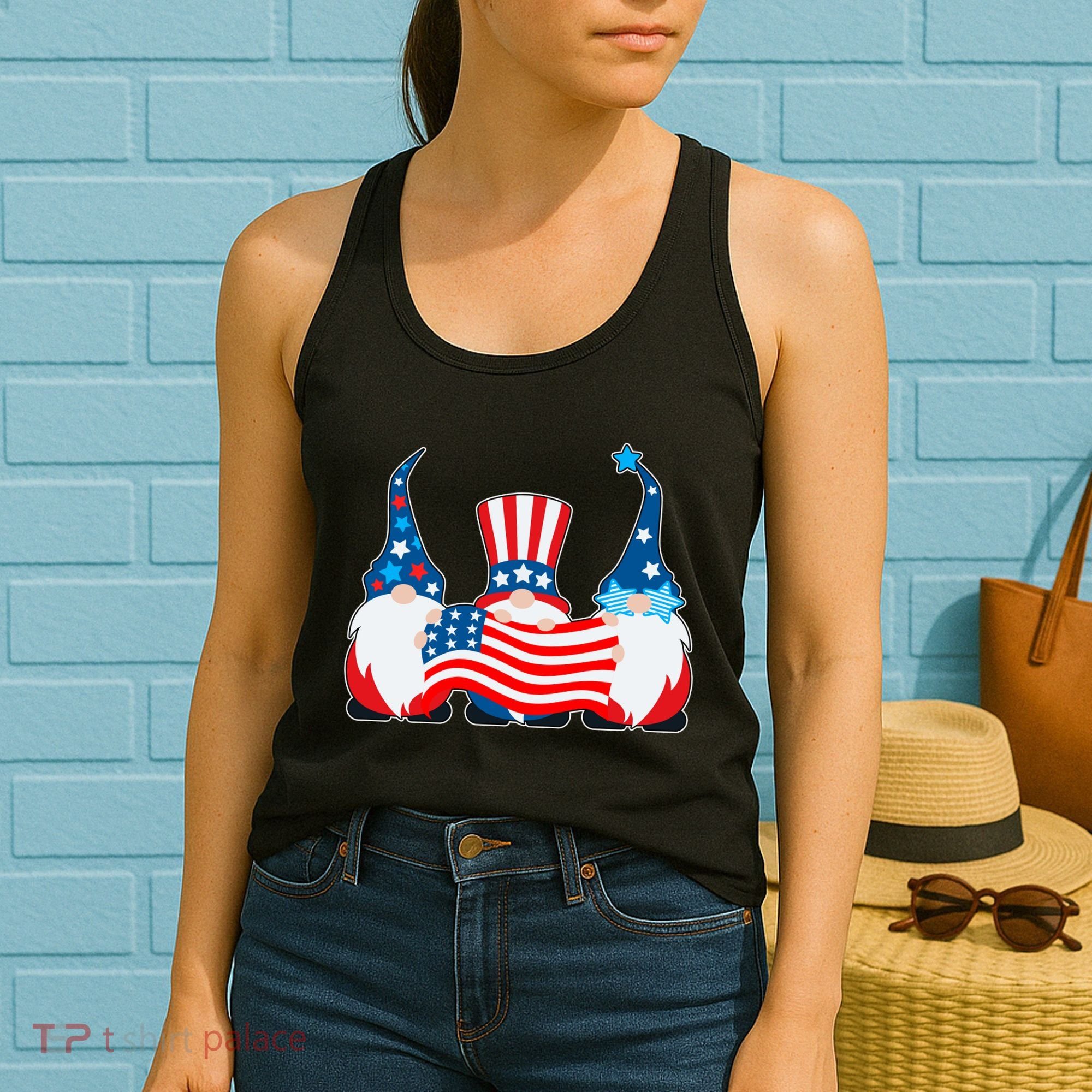 Cool Patriotic USA American Gnomes Women's Tank Top