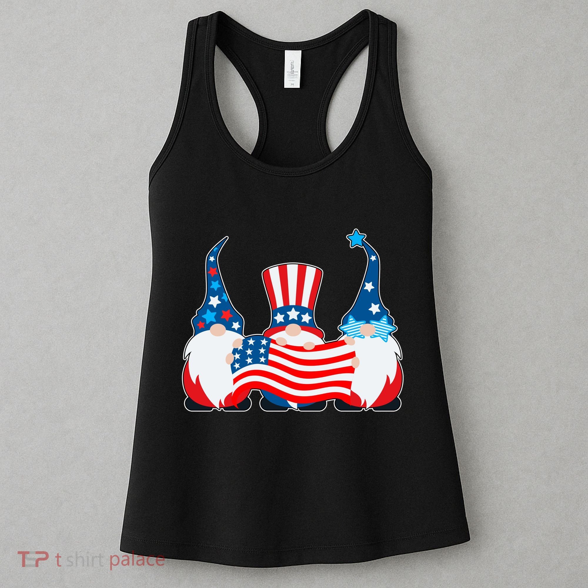 Cool Patriotic USA American Gnomes Women's Tank Top