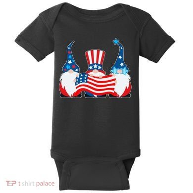 Cool Patriotic USA American Gnomes Baby Bodysuit