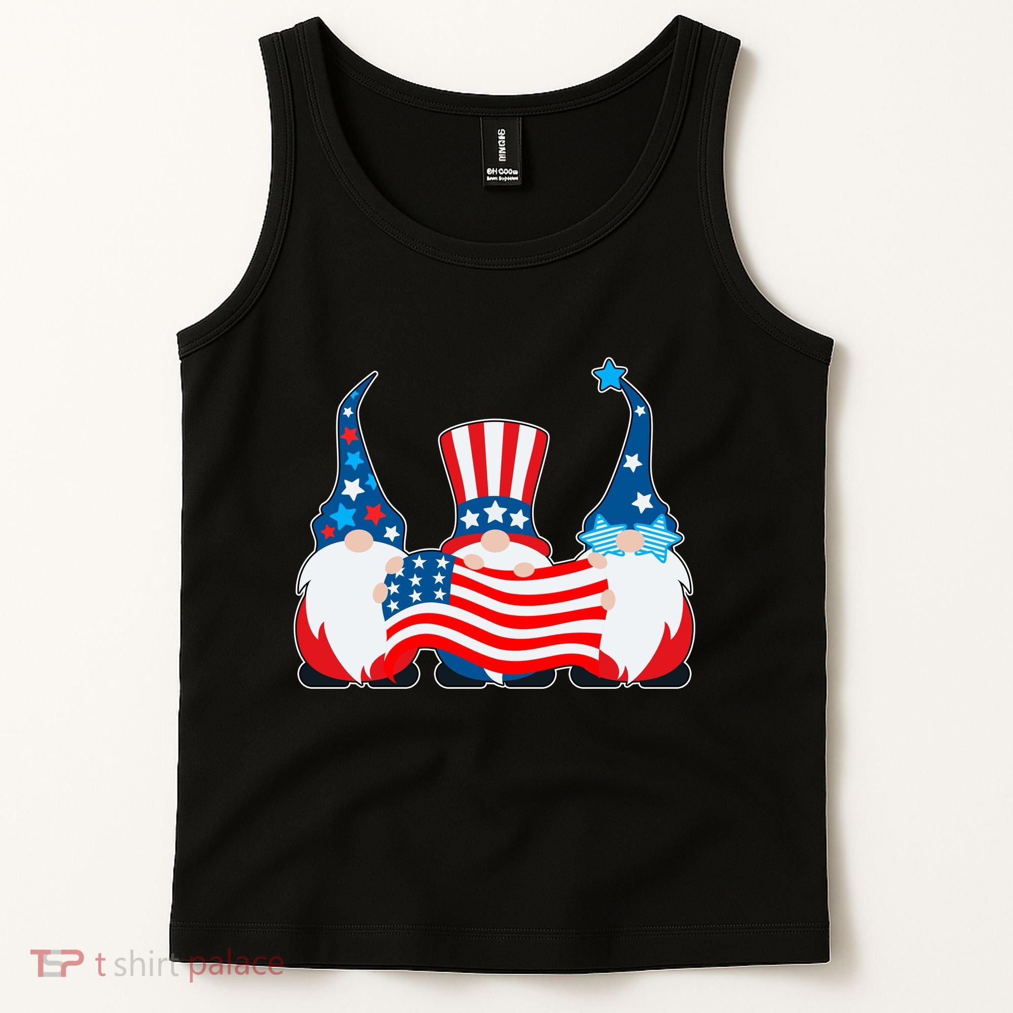 Cool Patriotic USA American Gnomes Tank Top