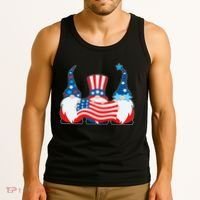 Cool Patriotic USA American Gnomes Tank Top thumb 3
