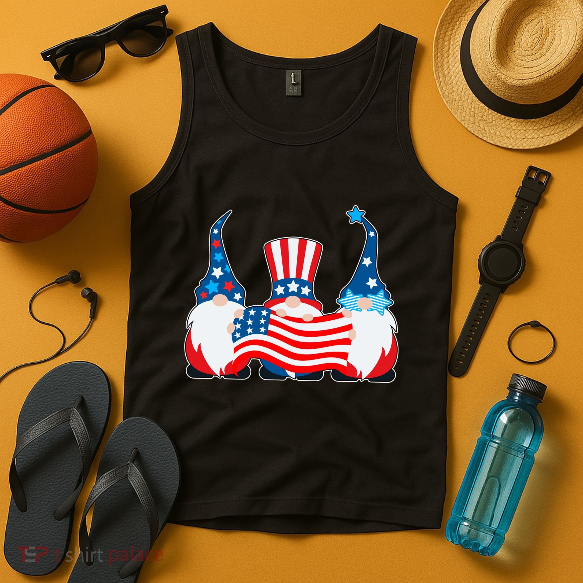 Cool Patriotic USA American Gnomes Tank Top