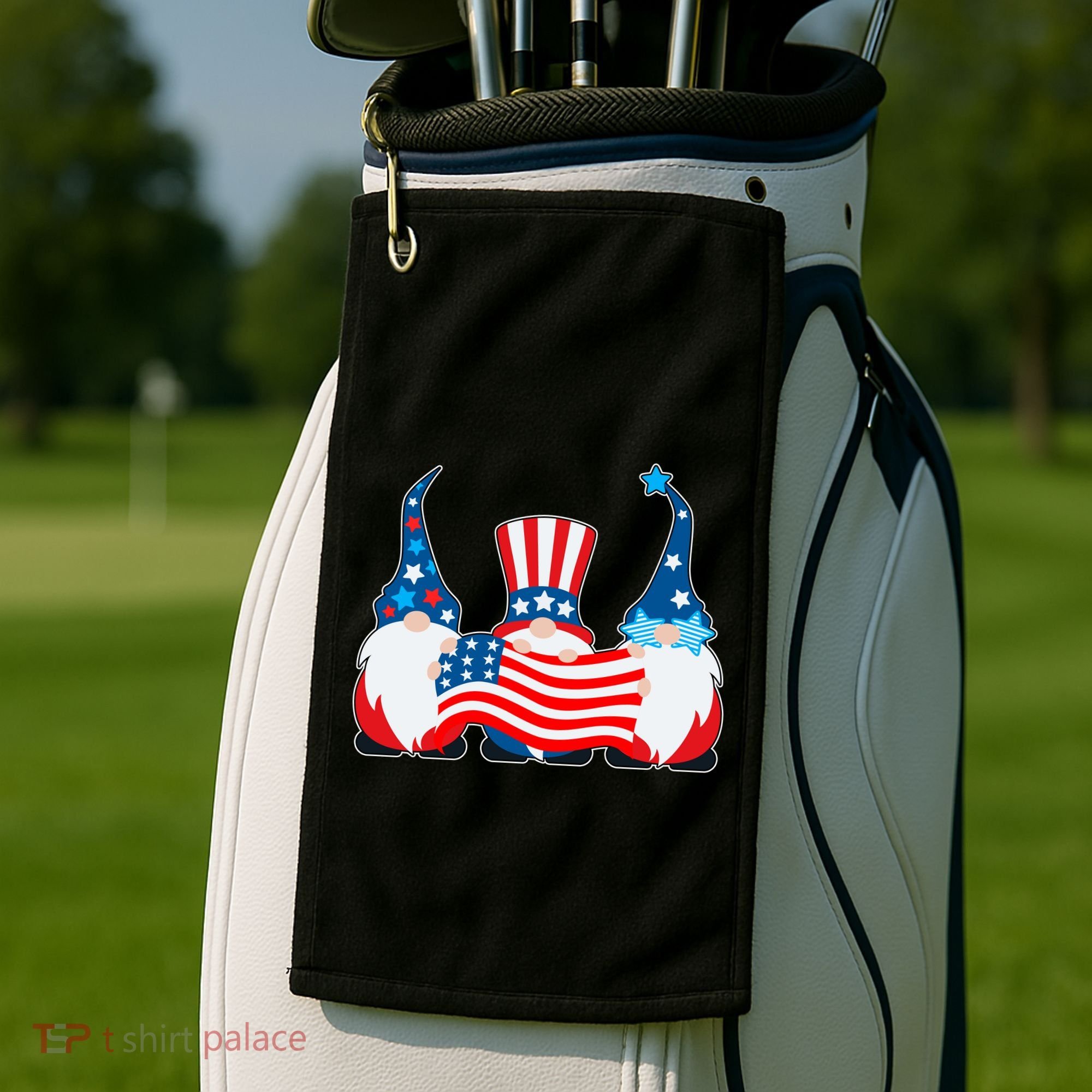 Cool Patriotic USA American Gnomes Golf Towel