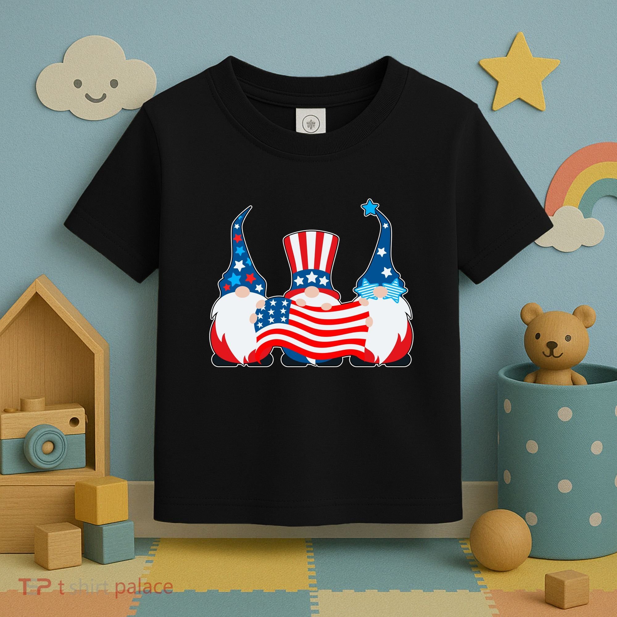 Cool Patriotic USA American Gnomes Toddler T-Shirt