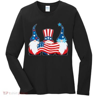 Cool Patriotic USA American Gnomes Women's Long Sleeve Shirt