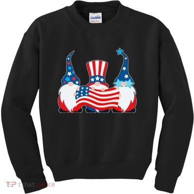 Cool Patriotic USA American Gnomes Kids Sweatshirt