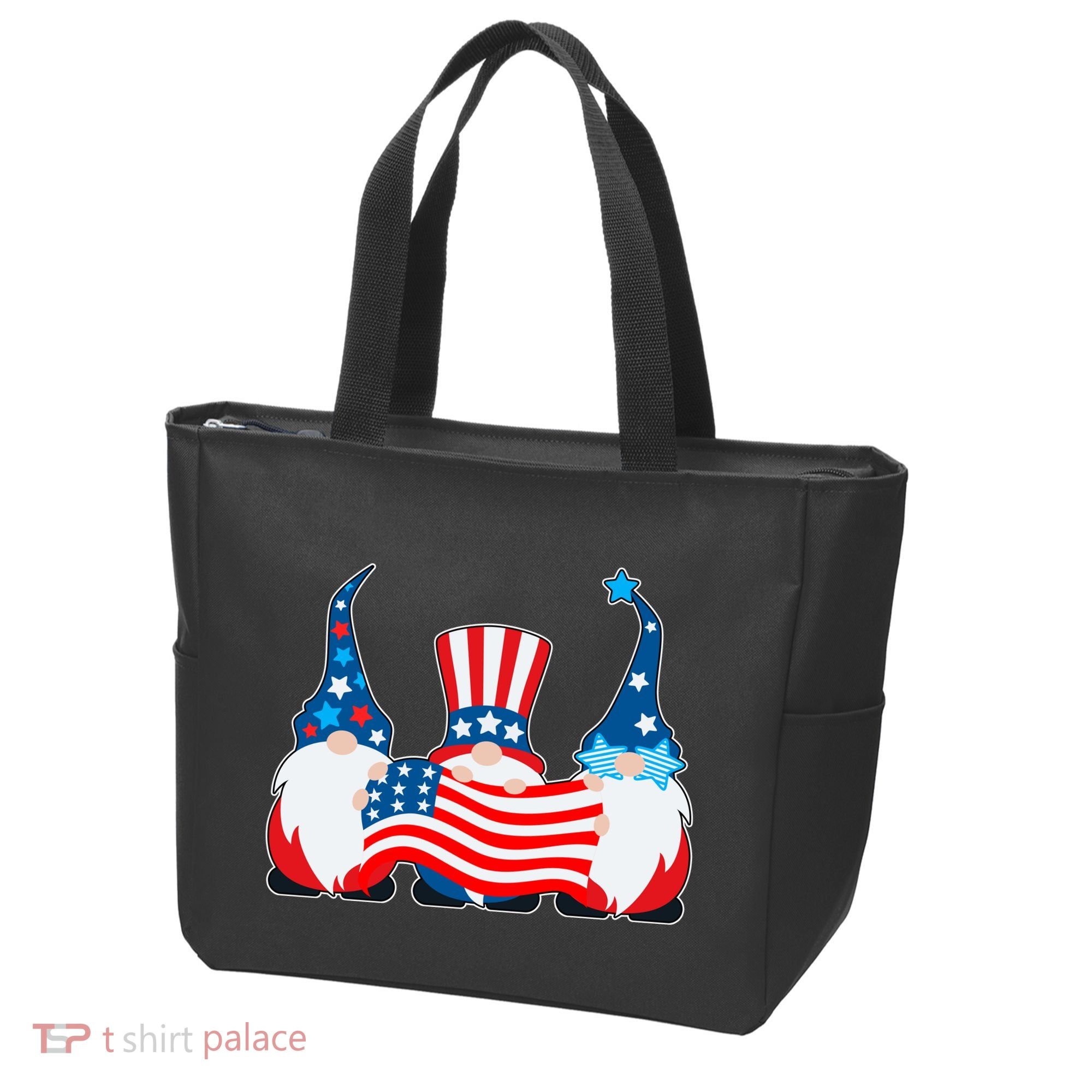 Cool Patriotic USA American Gnomes Tote Bag