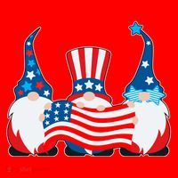 Cool Patriotic USA American Gnomes Santa Hat thumb 1