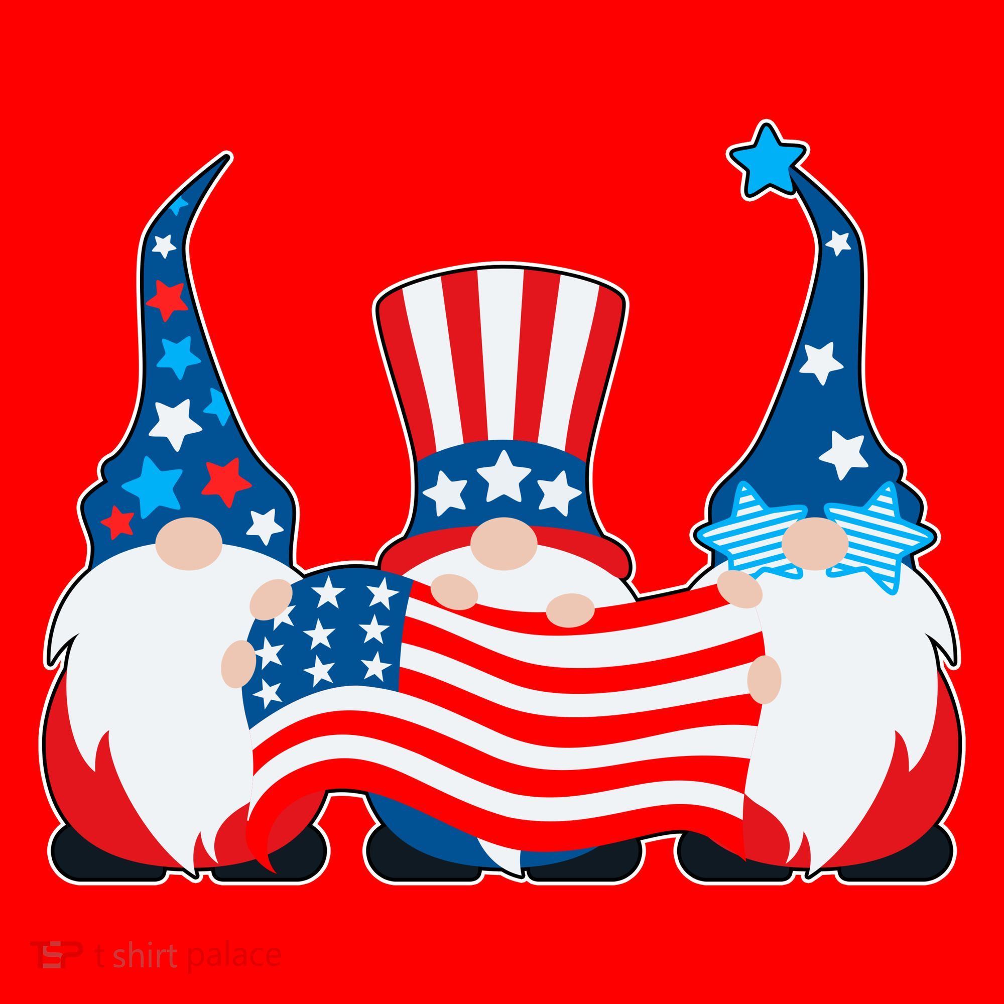 Cool Patriotic USA American Gnomes Santa Hat