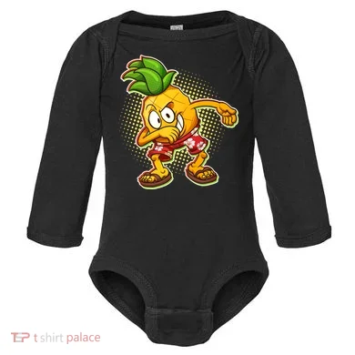 Cool Pineapple Dab Baby Long Sleeve Bodysuit