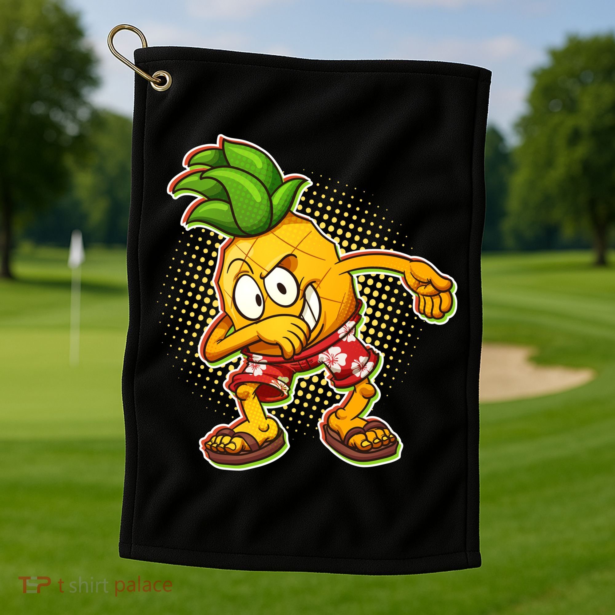 Cool Pineapple Dab Golf Towel