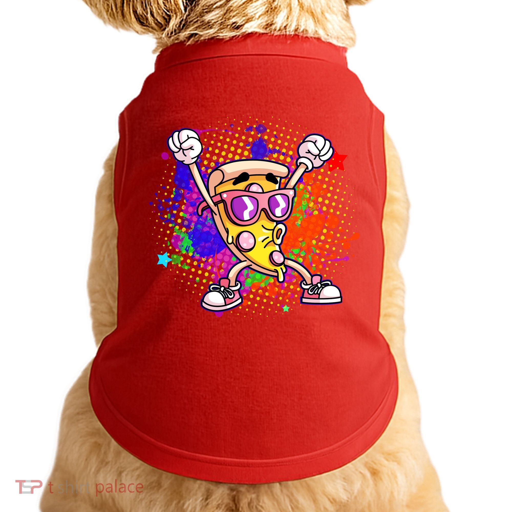 Cool Pizza Splatter Doggie Tank