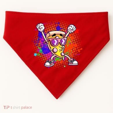 Cool Pizza Splatter USA-Made Doggie Bandana