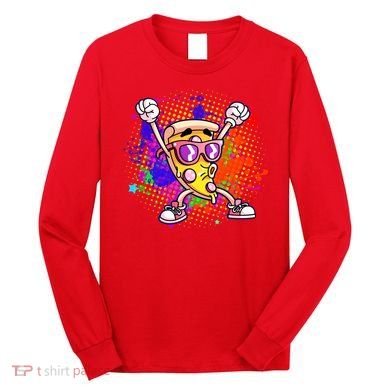 Cool Pizza Splatter Long Sleeve Shirt