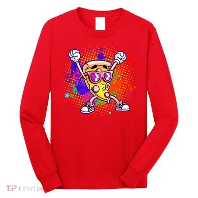 Cool Pizza Splatter Long Sleeve Shirt