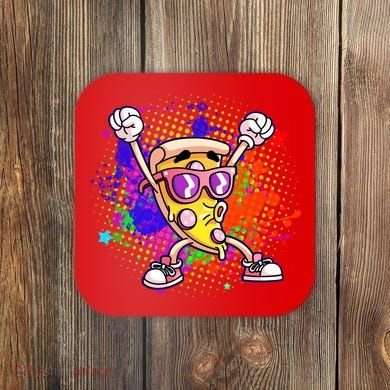 Cool Pizza Splatter Coaster