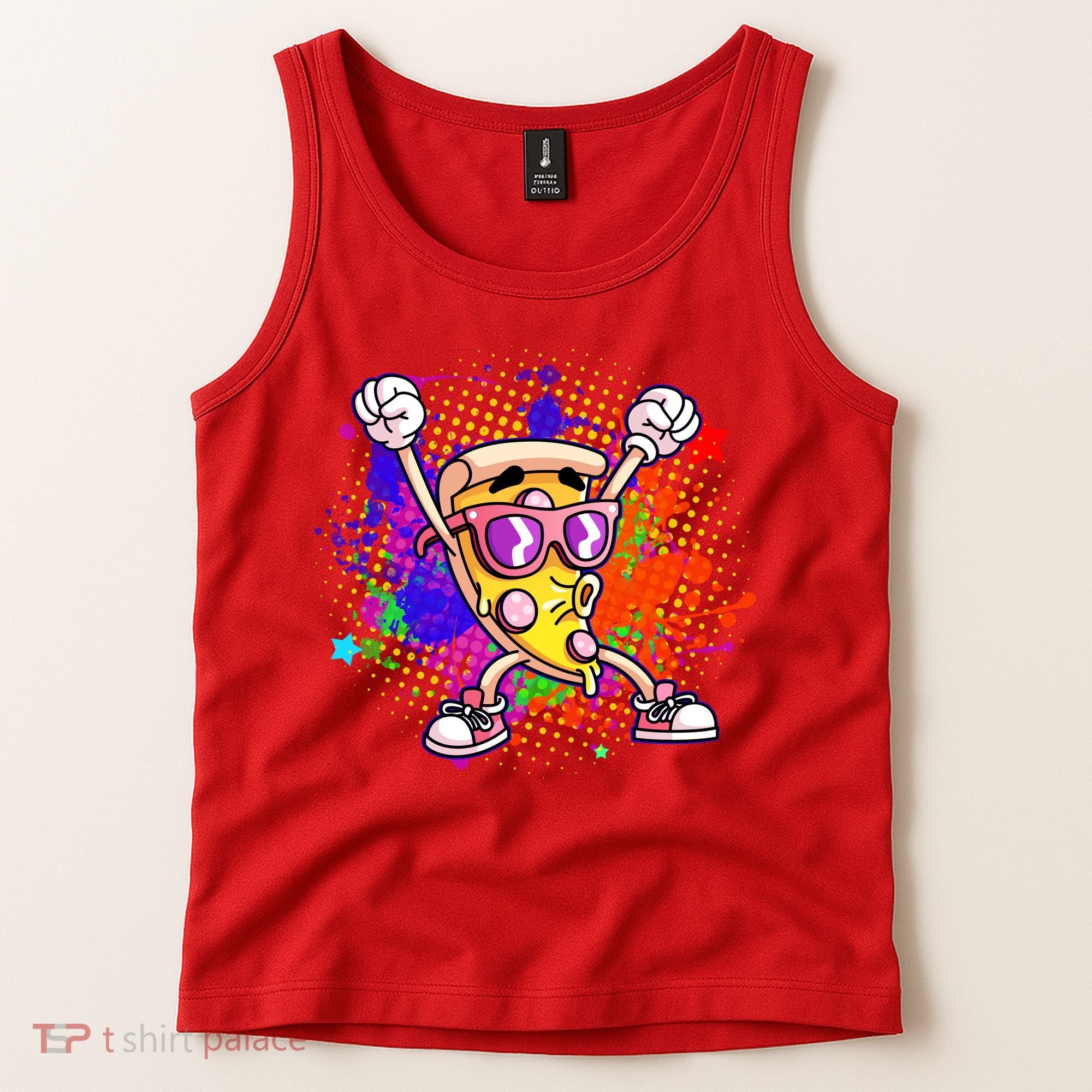 Cool Pizza Splatter Tank Top