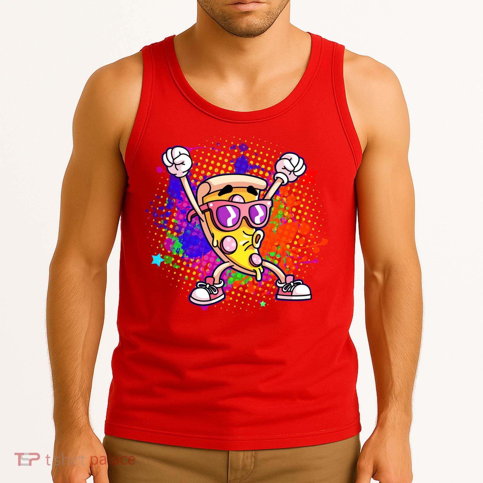 Cool Pizza Splatter Tank Top