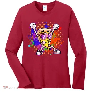 Cool Pizza Splatter Women's Long Sleeve Shirt