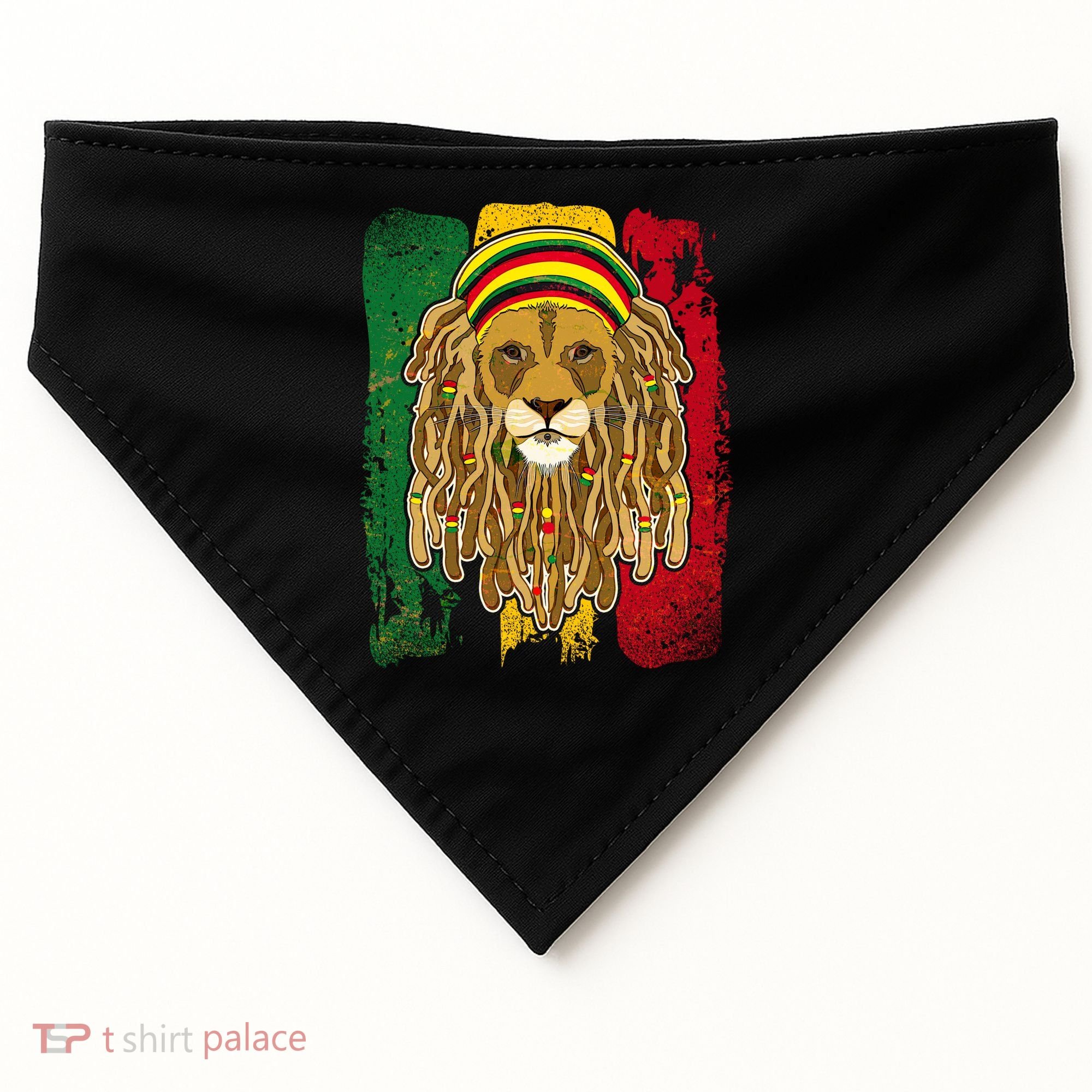 Cool Rasta Lion USA-Made Doggie Bandana