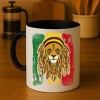 Cool Rasta Lion Coffee Mug thumb 4