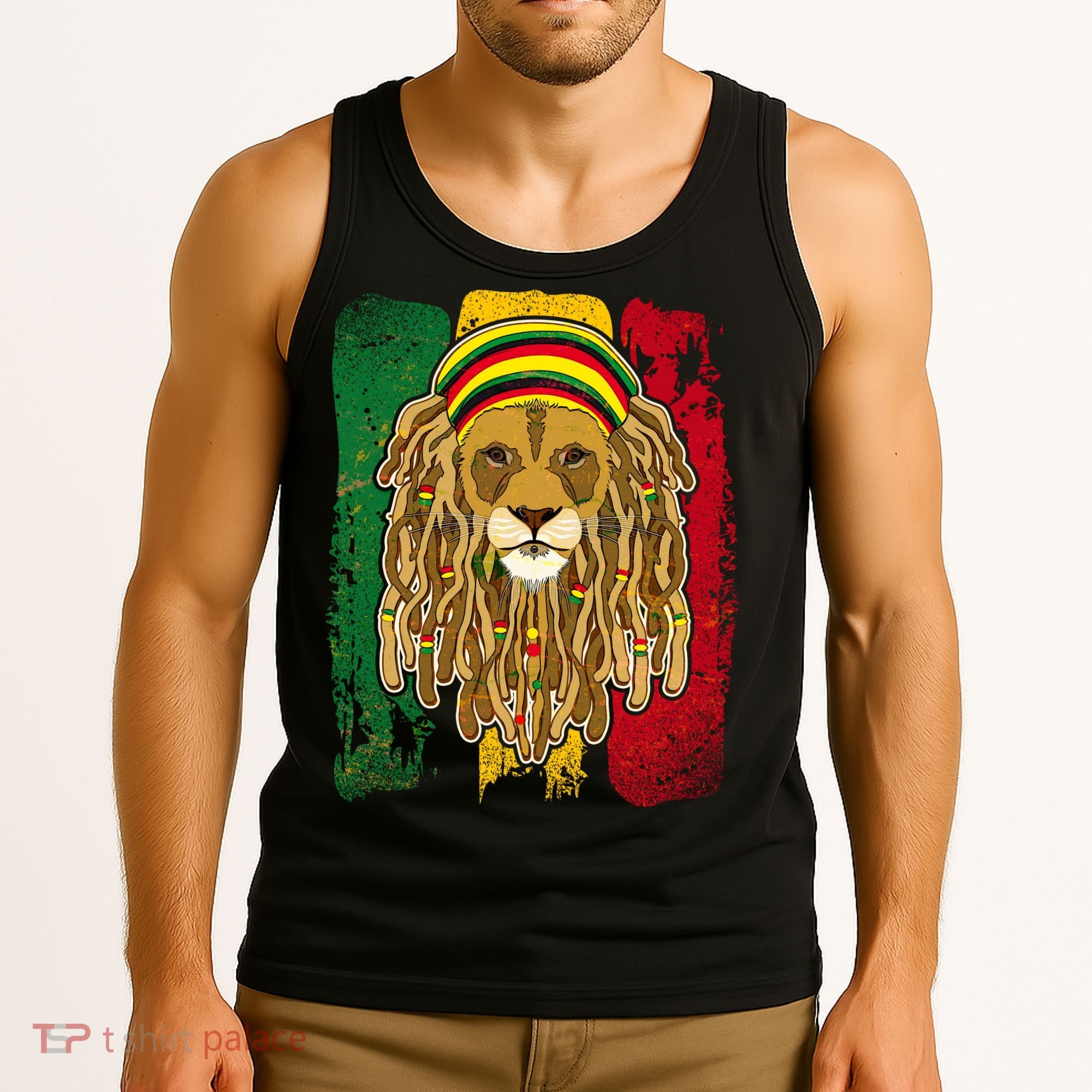 Cool Rasta Lion Tank Top