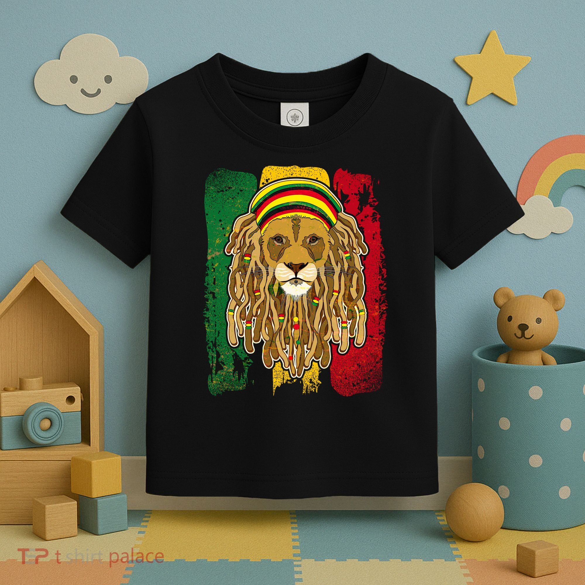 Cool Rasta Lion Toddler T-Shirt