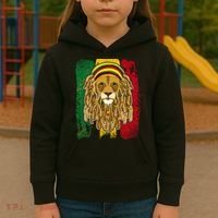 Cool Rasta Lion Kids Hoodie thumb 3