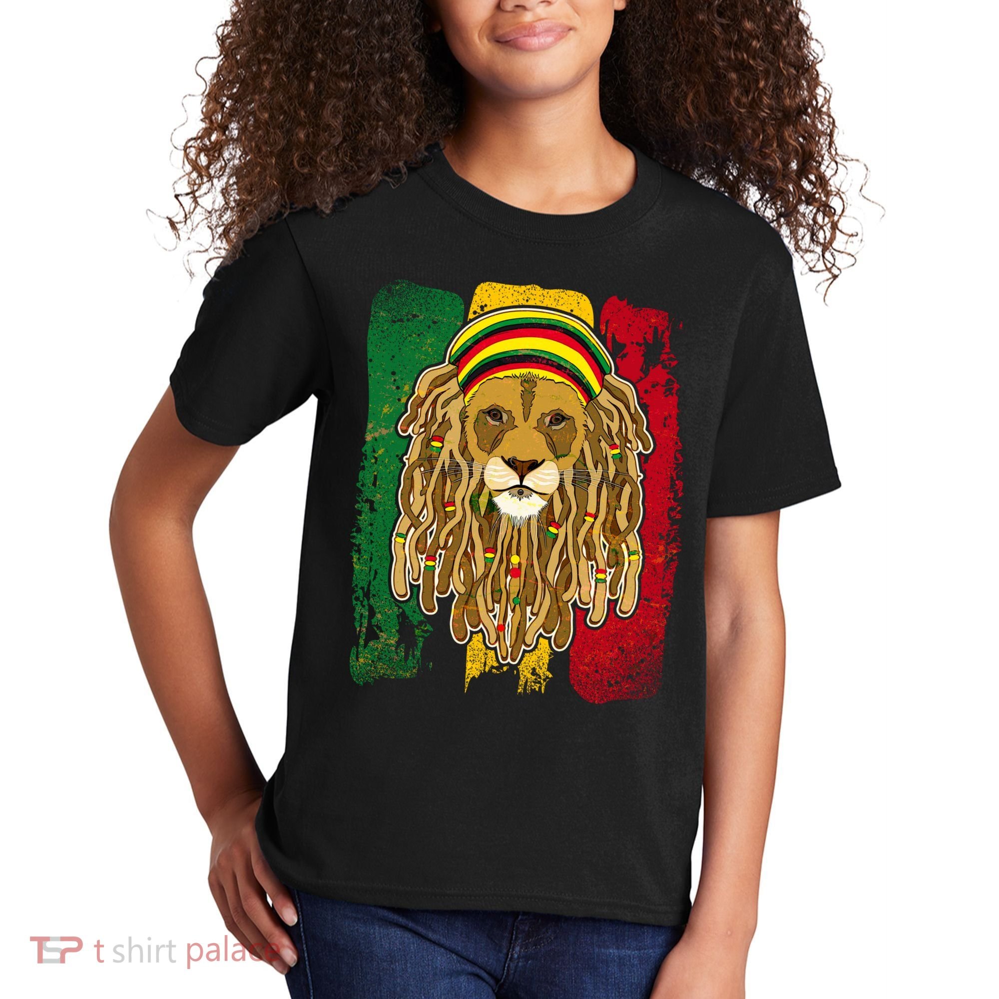 Cool Rasta Lion Kids T-Shirt