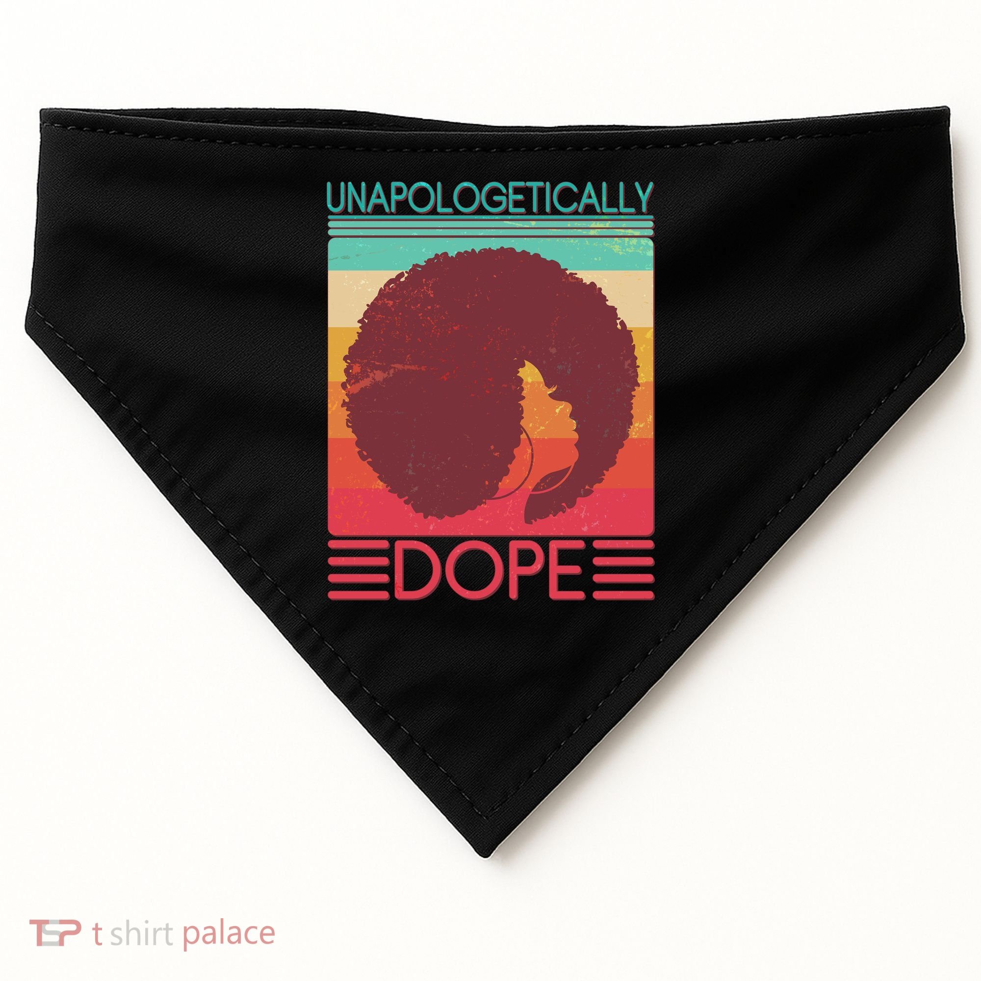 Cool Retro Afro Unapologetically Dope USA-Made Doggie Bandana