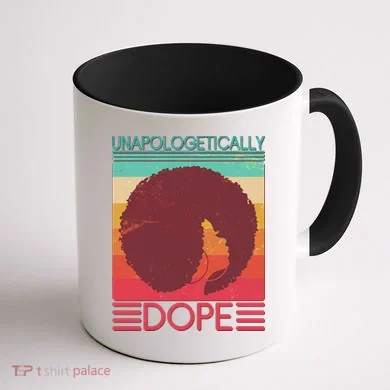 Cool Retro Afro Unapologetically Dope Coffee Mug back