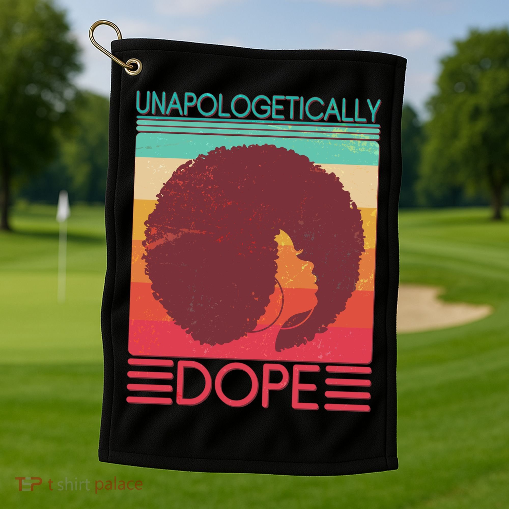 Cool Retro Afro Unapologetically Dope Golf Towel