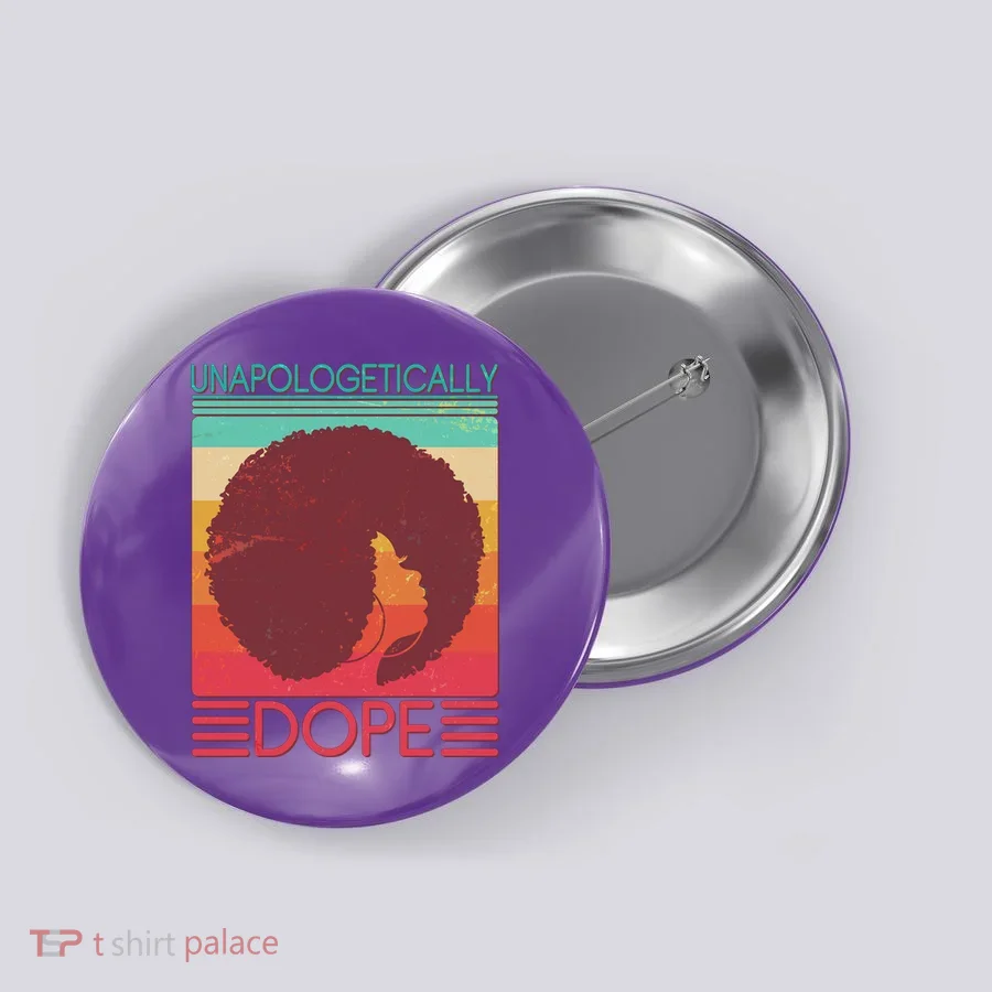 Cool Retro Afro Unapologetically Dope Button