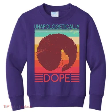 Cool Retro Afro Unapologetically Dope Kids Sweatshirt