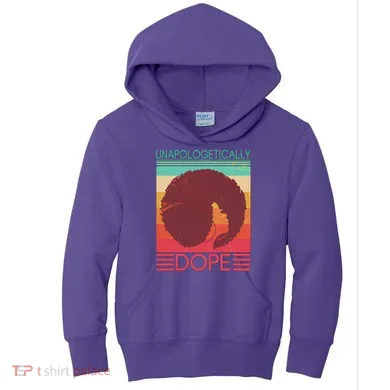 Cool Retro Afro Unapologetically Dope Kids Hoodie